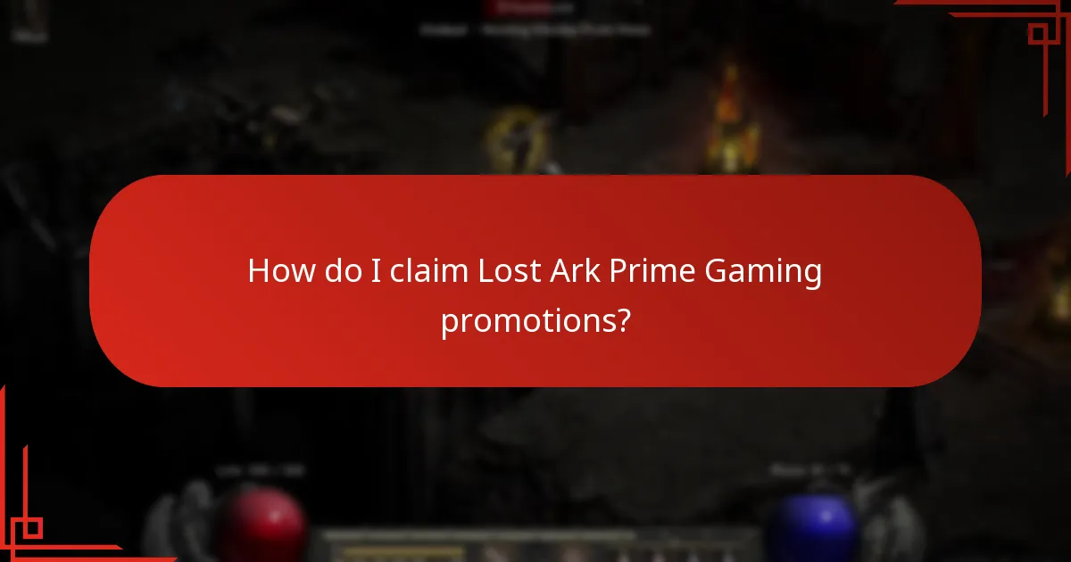 How do I claim Lost Ark Prime Gaming promotions?