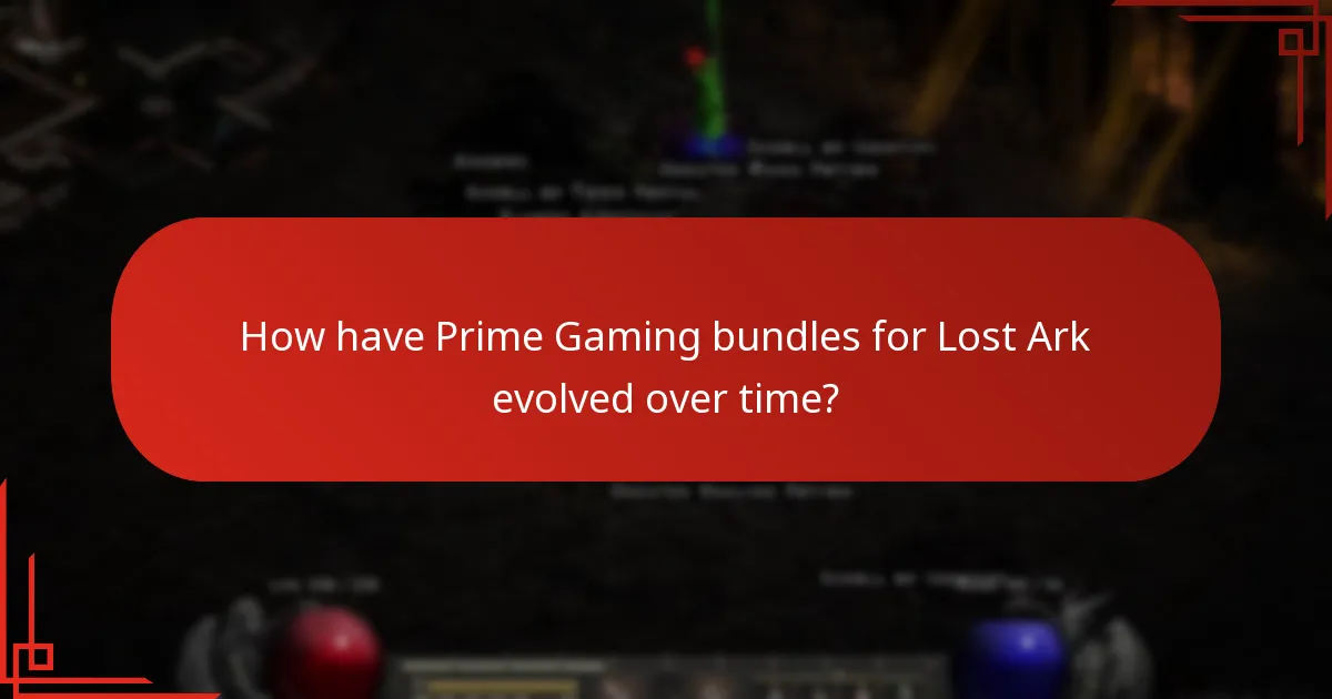 How have Prime Gaming bundles for Lost Ark evolved over time?