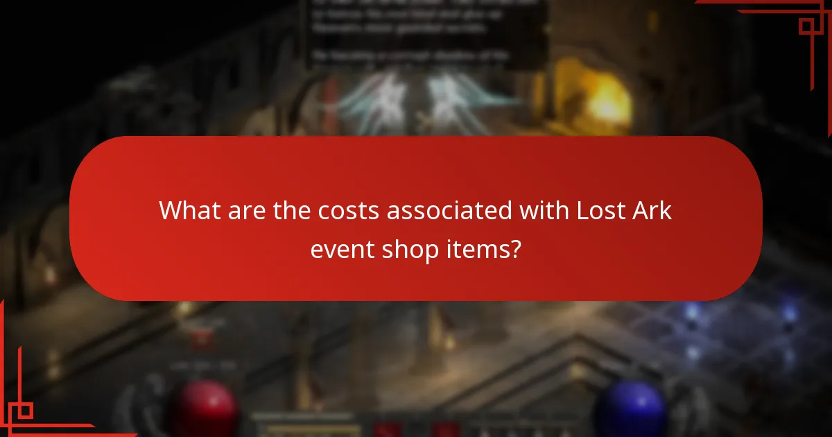 What are the costs associated with Lost Ark event shop items?