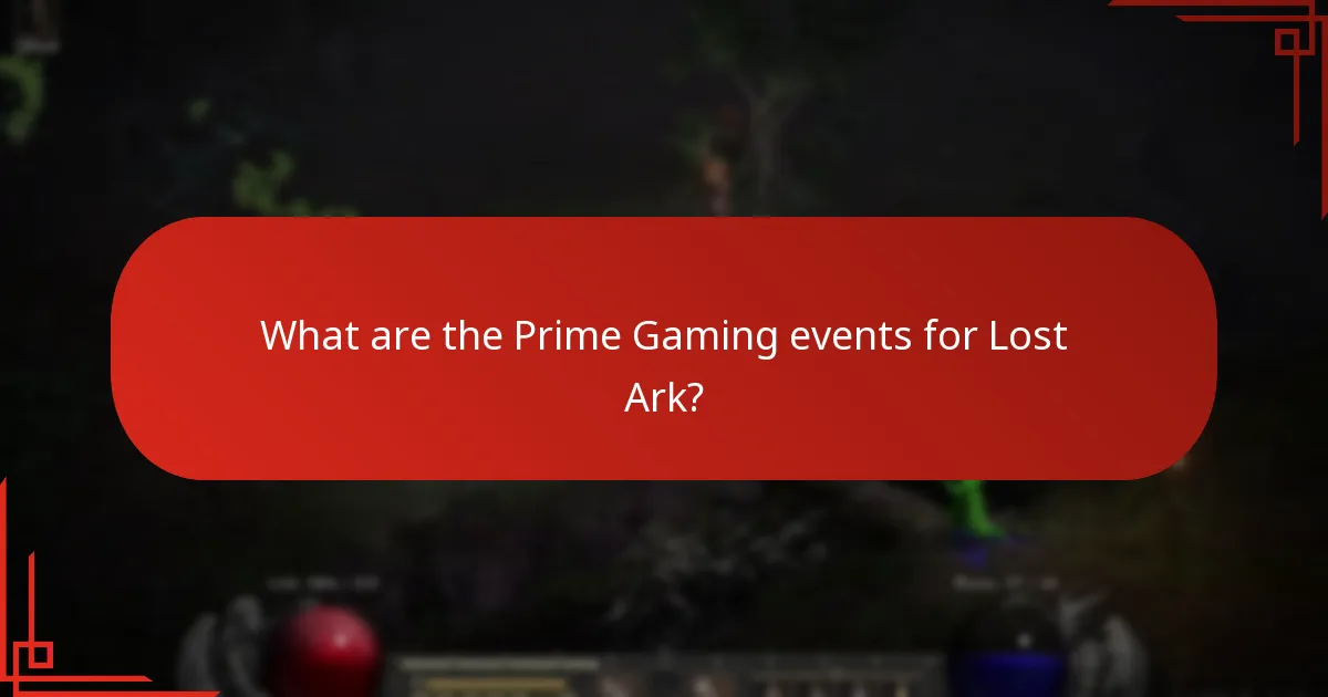 When do Lost Ark Prime Gaming events take place?