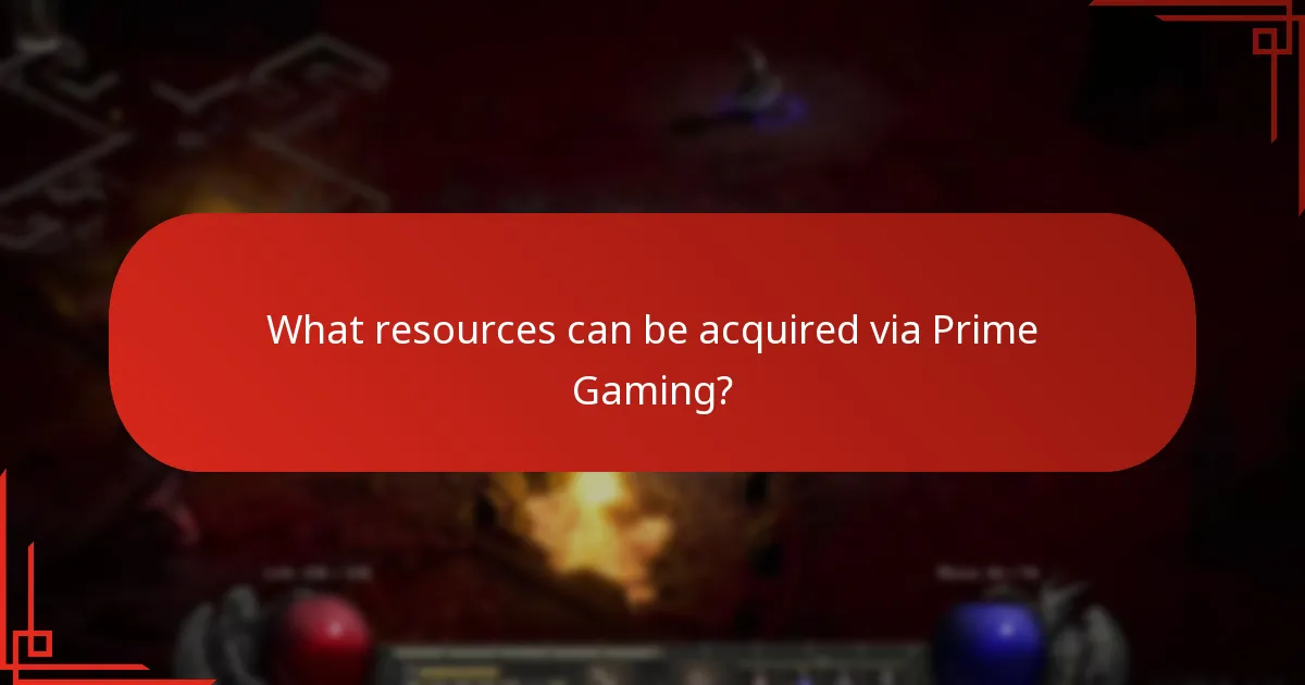 What resources can be acquired via Prime Gaming?